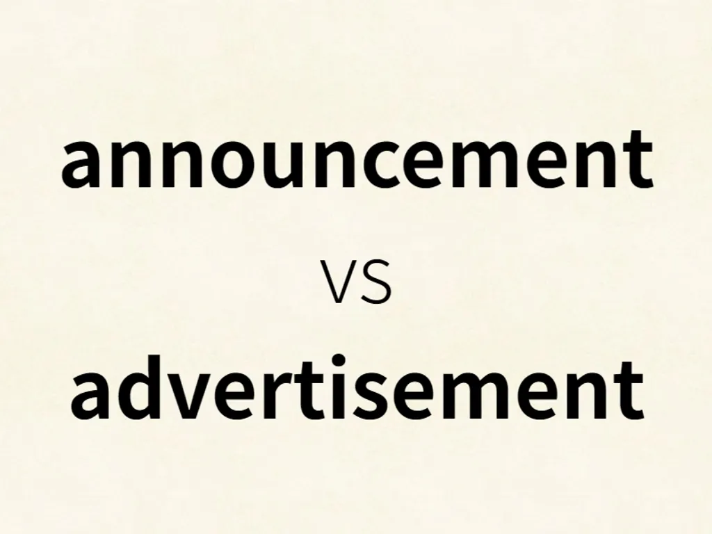 announcement vs advertisement