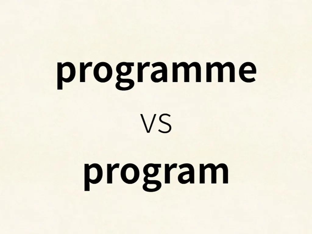 programme vs program