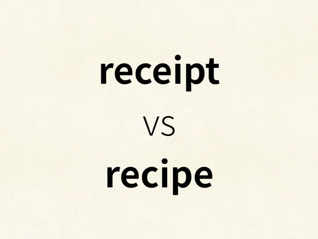 receipt vs recipe